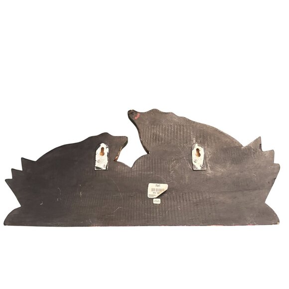 Vintage Pier 1 Handpainted Indonesia Wooden Frog 3 Peg Hook Wall Organizer - Picture 6 of 12